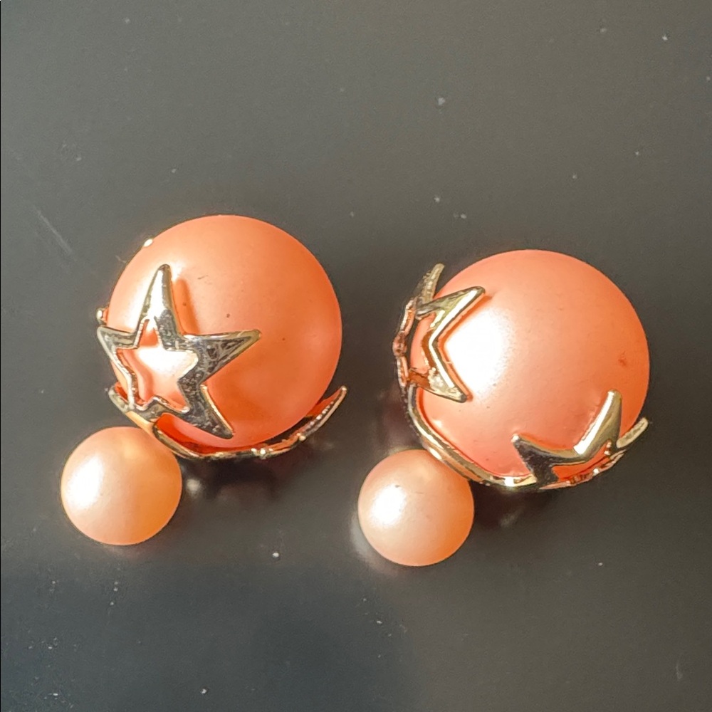 Gold Star Coral Earrings